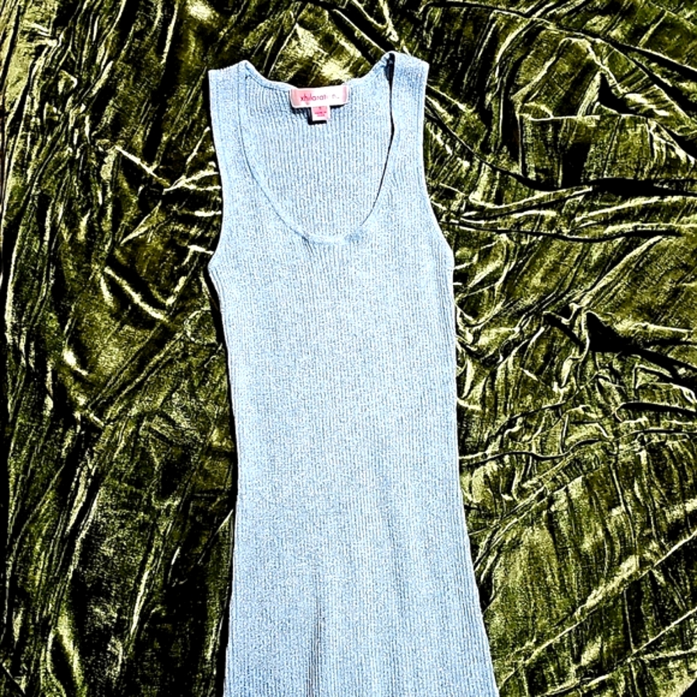 Womens Baby Blue Glittery tank